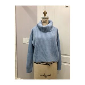 Baby blue crop turtleneck sweater